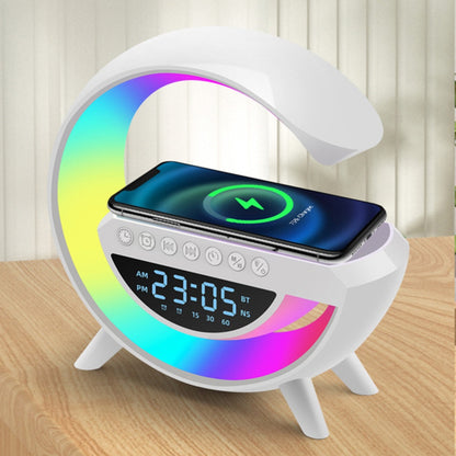 BOCINA BLUETOOTH LAMPARA RGB CARGADO Y RELOJ DESPERTADOR