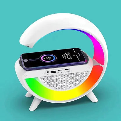 BOCINA BLUETOOTH LAMPARA RGB CARGADO Y RELOJ DESPERTADOR